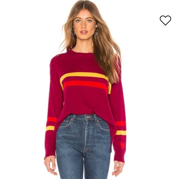 🆕{SUNDRY} Berry Cashmere Blend Crew Neck Sweater - Picture 3 of 16